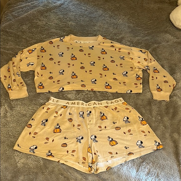 American Eagle Outfitters Other - American Eagle Outfitters Cream Snoopy Pajama Set Intimates & Sleepwear